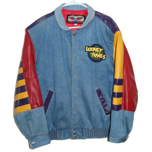 Looney Tunes Leather Denim Jeff Hamilton Jacket-tfj