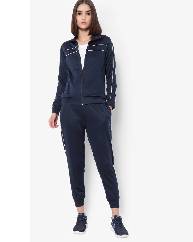 Contrast Piping Zip-Front Jacket -tfj