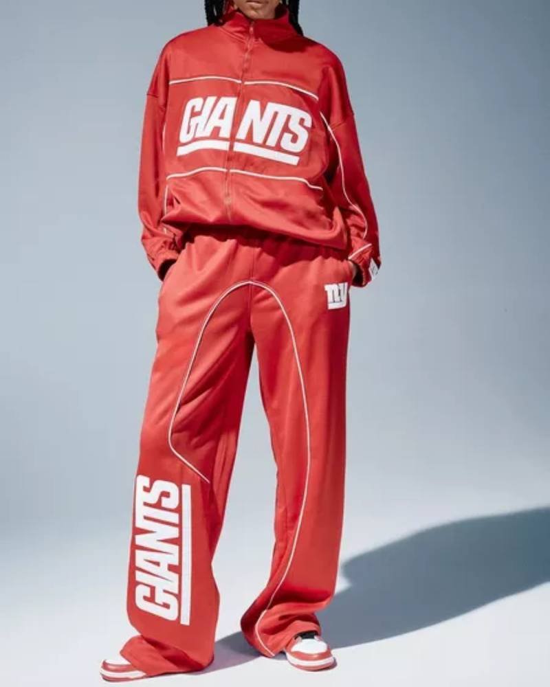 NFL New York Giants License Velour Zip Through Track Jacket-tfj