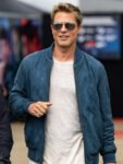 Brad-Pitt-F1-Blue-Suede-Leather-Bomber-Jacket