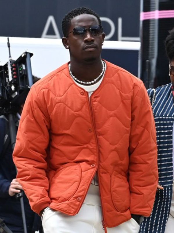 🧥 Joshua Pearce's Pitlane Blaze – Orange Quilted Jacket