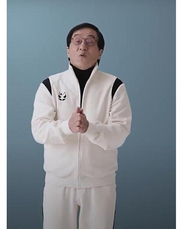 "Jackie Chan 2025 White Panda Jacket – Karate Kid Legends Limited Edition Kung Fu Coat"
