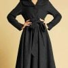 "Women’s Wool Swing Coat – Fit & Flare Trench Style Winter Warm Jacket"