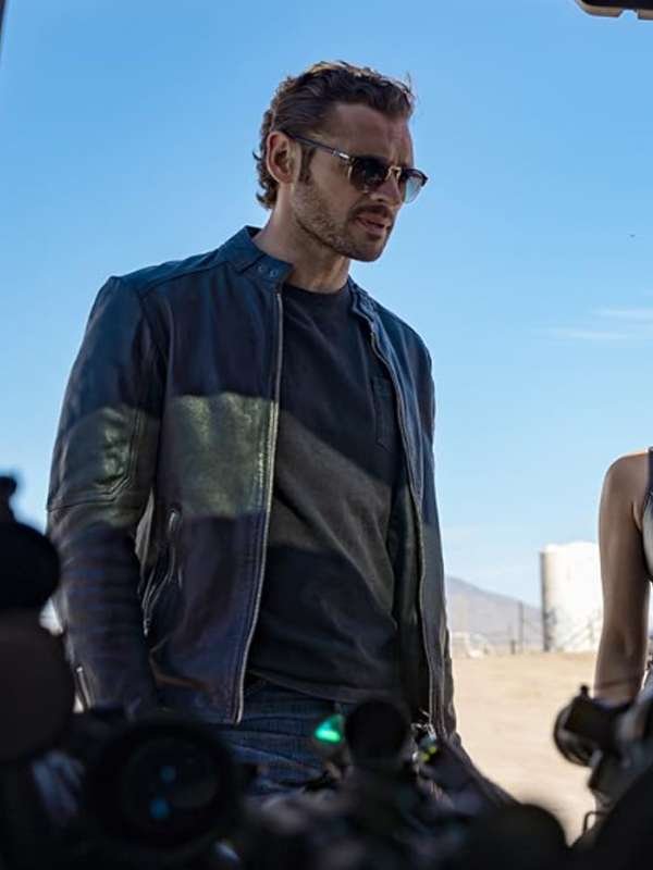 "The Cleaning Lady Black Leather Jacket – Arman Morales TV Show Inspired Biker Style"