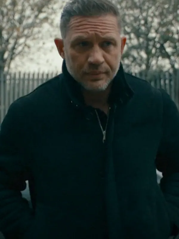 Tom Hardy “MobLand Command” 2025 Black Wool Jacket – Signature Crime Thriller Edition