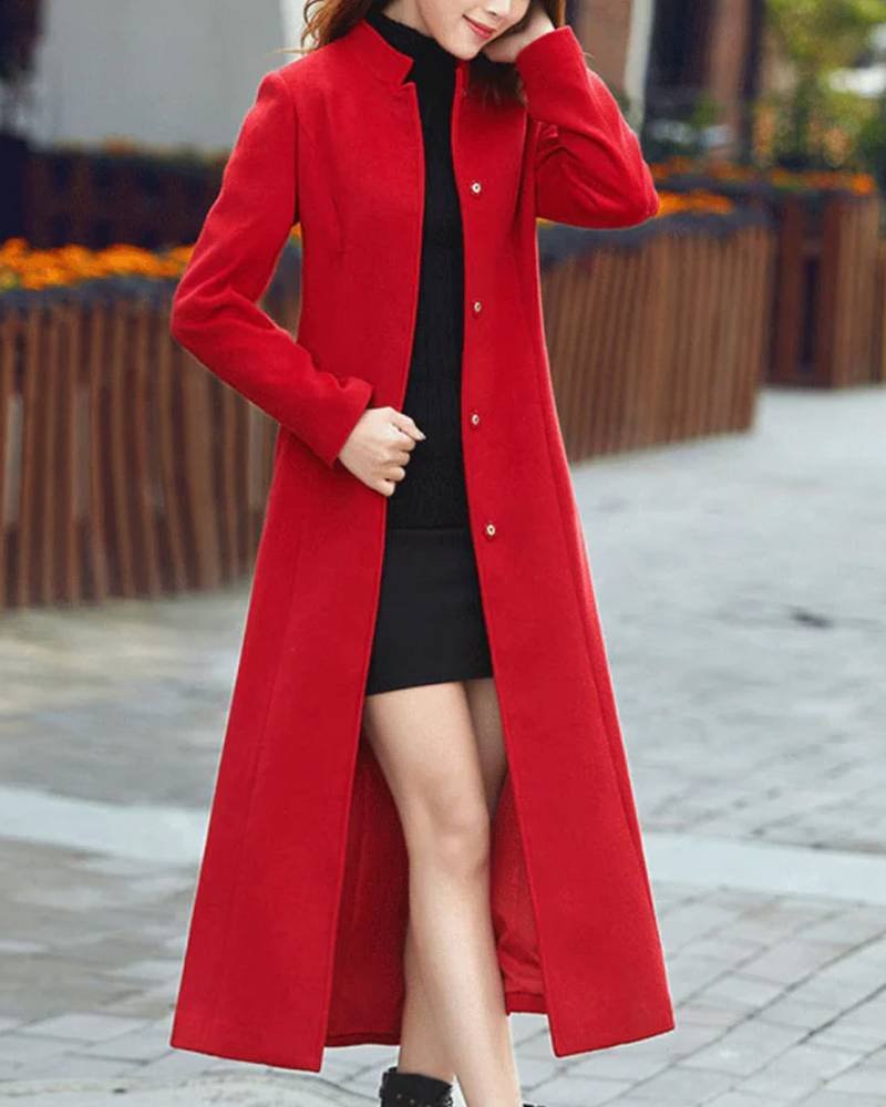 Women’s Winter Long Wool Coat-tfj