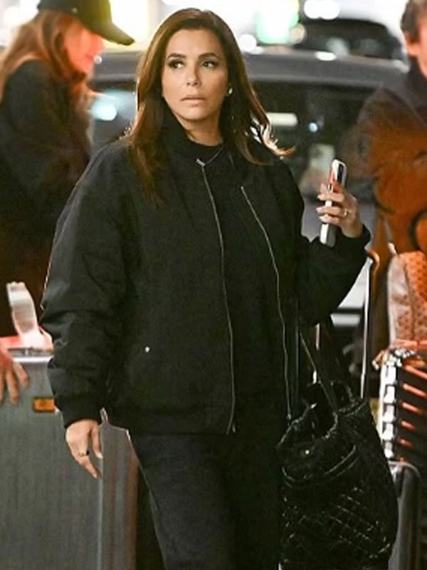 Eva Longoria “Jetset Noir” Bomber Jacket
