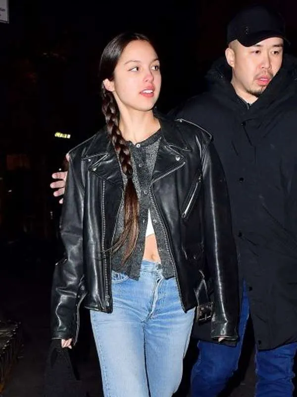 Olivia Rodrigo “Sour Tour” Black Biker Jacket