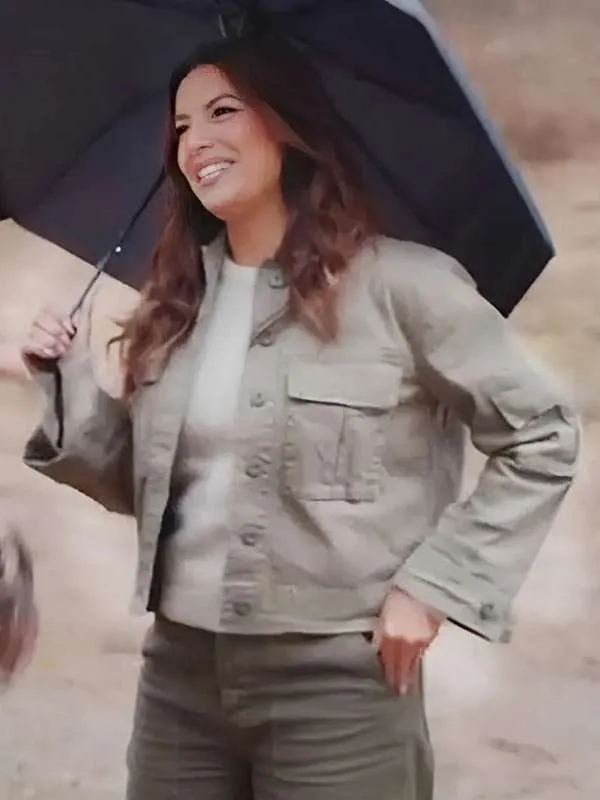Eva Longoria “Searching for Spain” 2025 Tan Overshirt Jacket