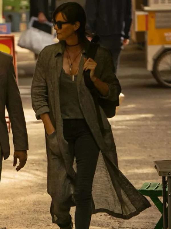 Eternity Nomad Charlize Theron Grey Wool Coat