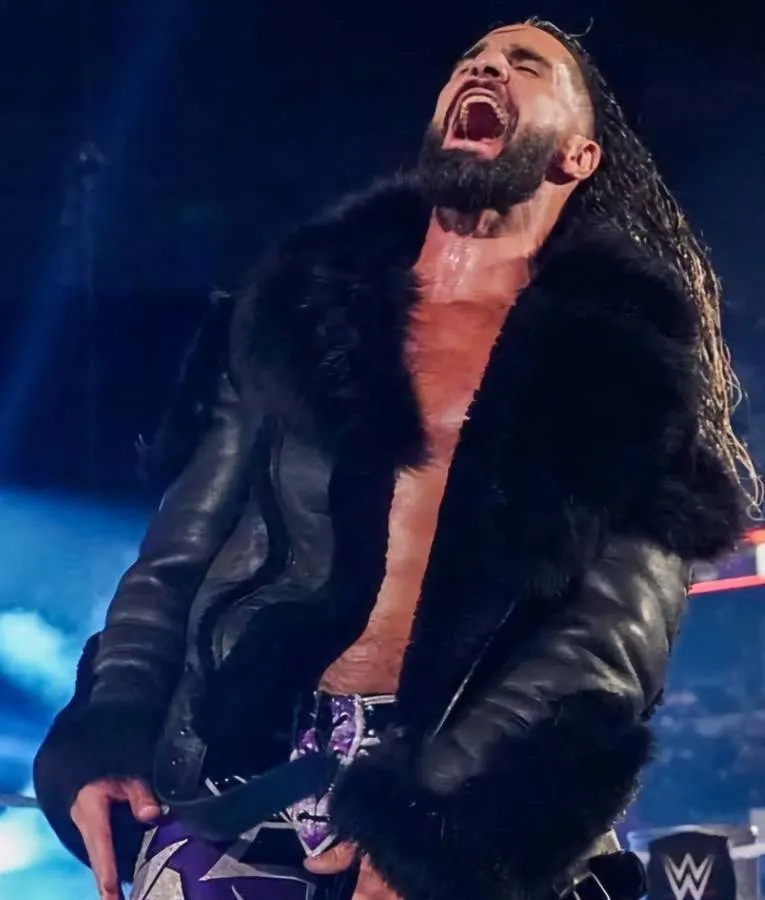Seth Rollins RAW 2025 Black Leather ‘Architect’ Jacket