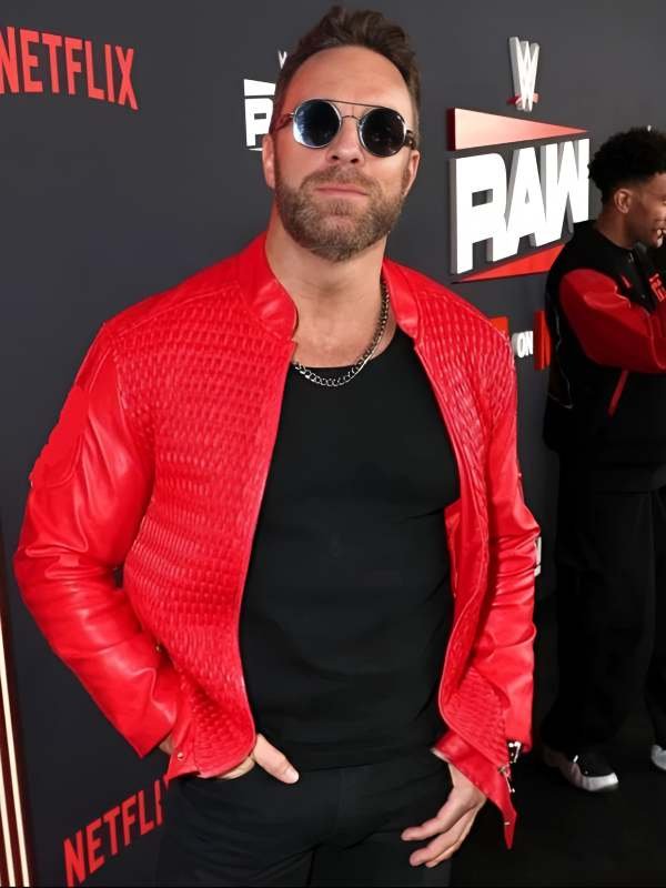 Knight’s Rise WWE Raw Red Leather Jacket