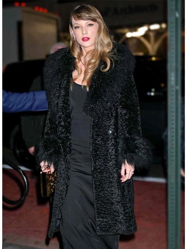 Charlotte Simone Taylor Swift Black Faux Fur Coat - tfj