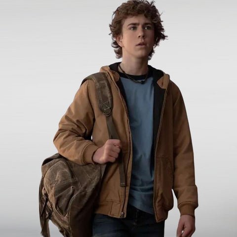 Half-Blood Hero Walker Scobell Brown Hooded Jacket – Percy Jackson S01
