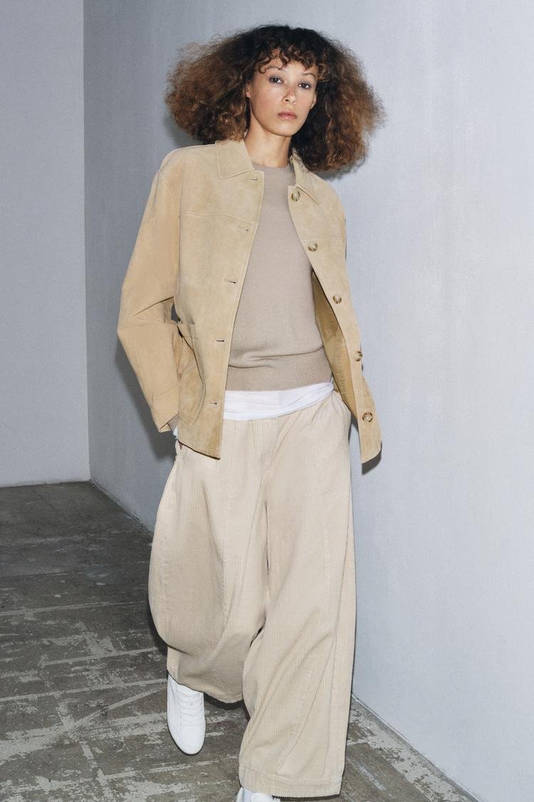 SUEDE LEATHER JACKET ZW COLLECTION LIMITED EDITION -tfj