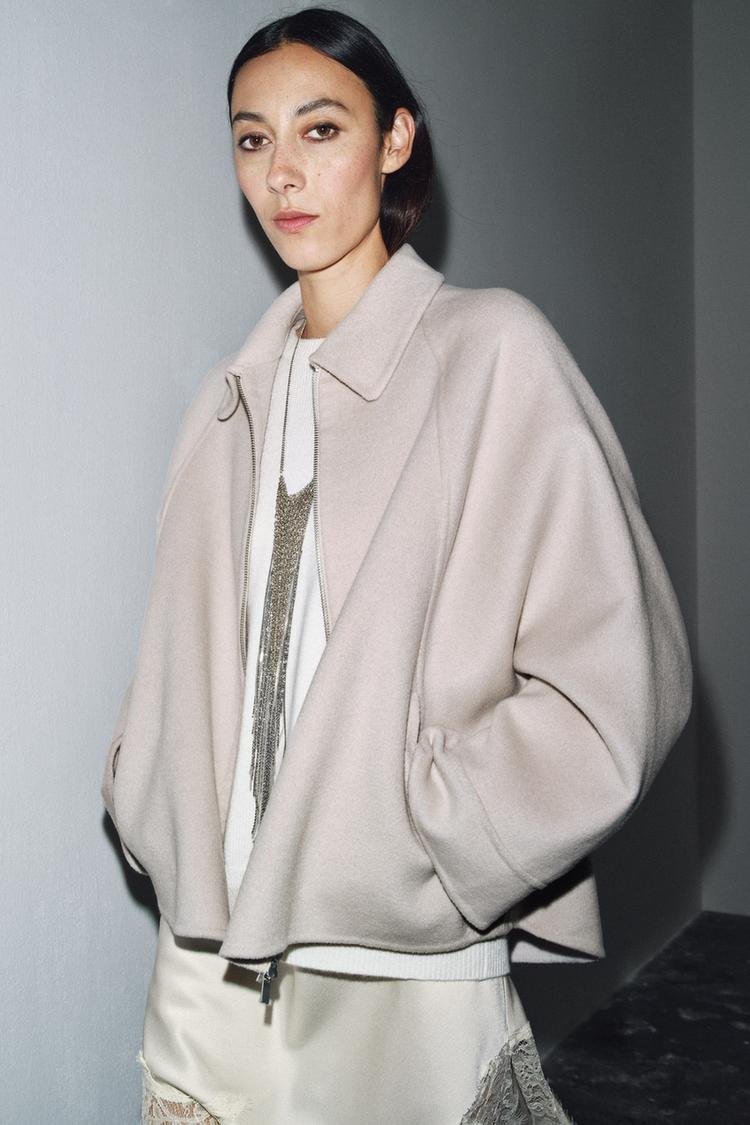 ZW COLLECTION WOOL JACKET WITH ZIP -tfj
