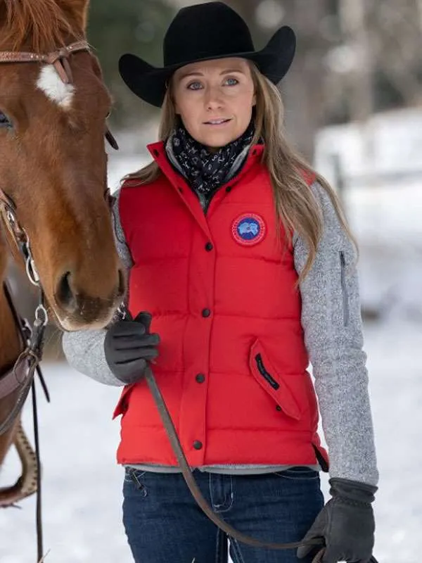 Rustic Trail Red Puffer Vest – Heartland S14 Amy Fleming Edition
