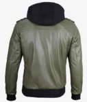 Mens-Green-Bomber-Leather-Jacket-With-Removable-Hood
