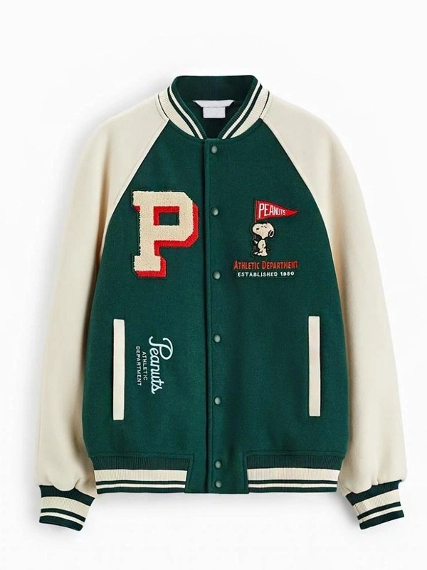 Peanuts Snoopy Vintage-Inspired Bomber Jacket