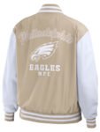 Women-Beige-and-White-Eagles-Bomber-Jacket